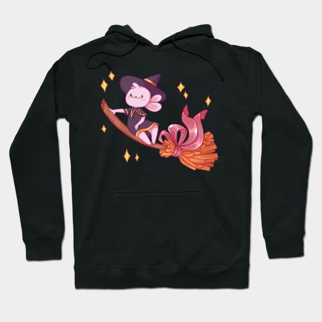 Witch bunny on a broom Hoodie by Itsacuteart